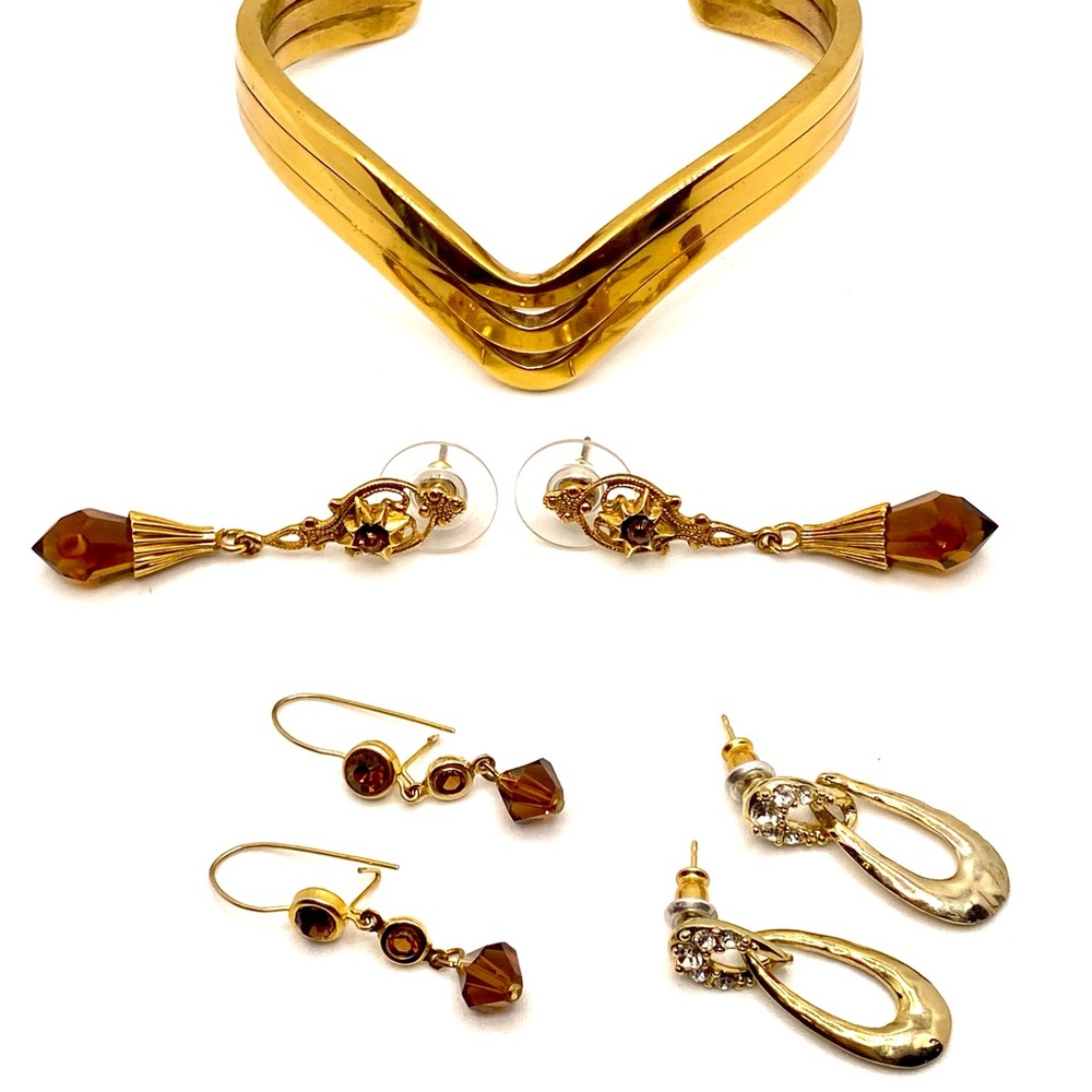 Estate Jewelery Vintage Earrings and Bracelet Set 70's 80's 90's ✨ F060